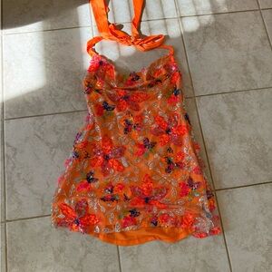 Selfie Leslie Orange Sequin Dress